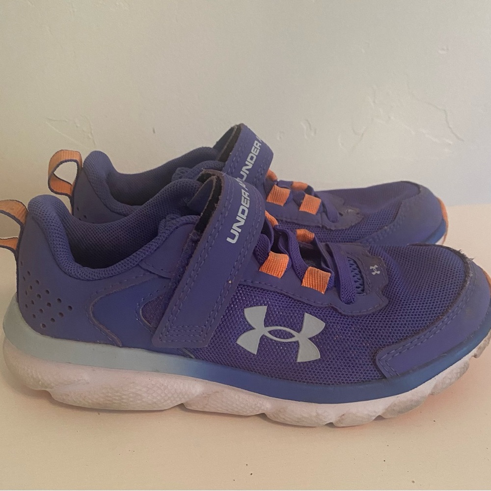 Under Armour Kids Purple Sneakers with Orange Highlights